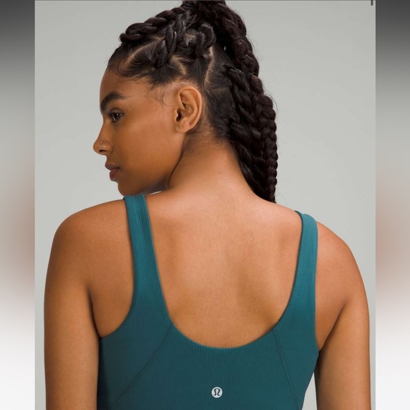 Lululemon Align Ribbed Bodysuit 25" Green Jasper Size 12 NEW WITH TAGS - Picture 3 of 9